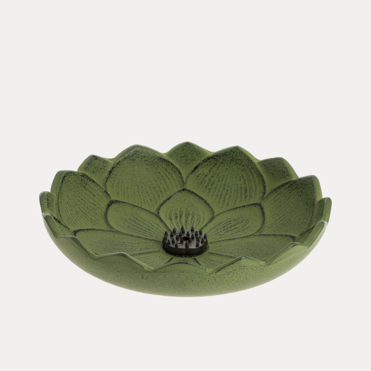 Iwachu Incense Burner - Green Lotus Flower - 1