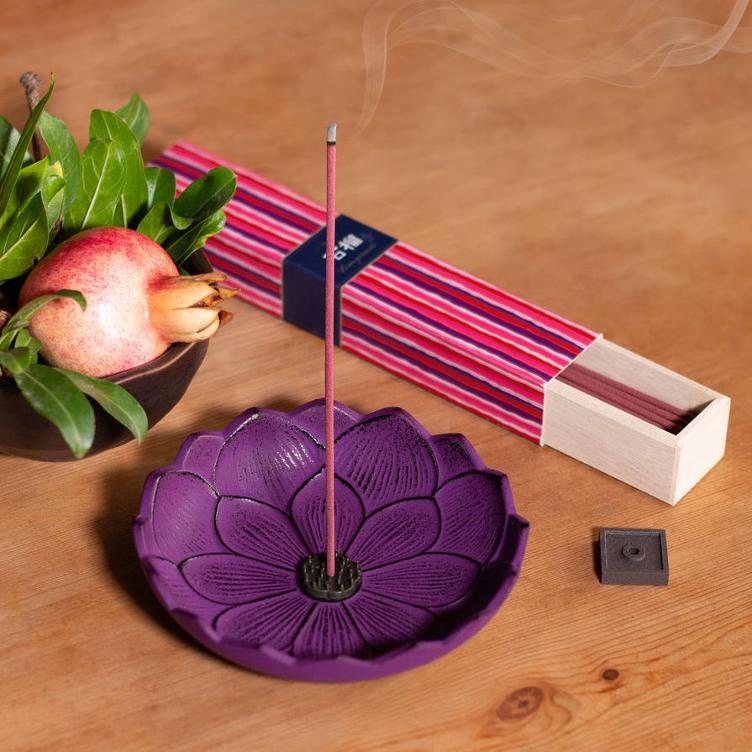 Iwachu Incense Burner - Purple Lotus Flower - 0