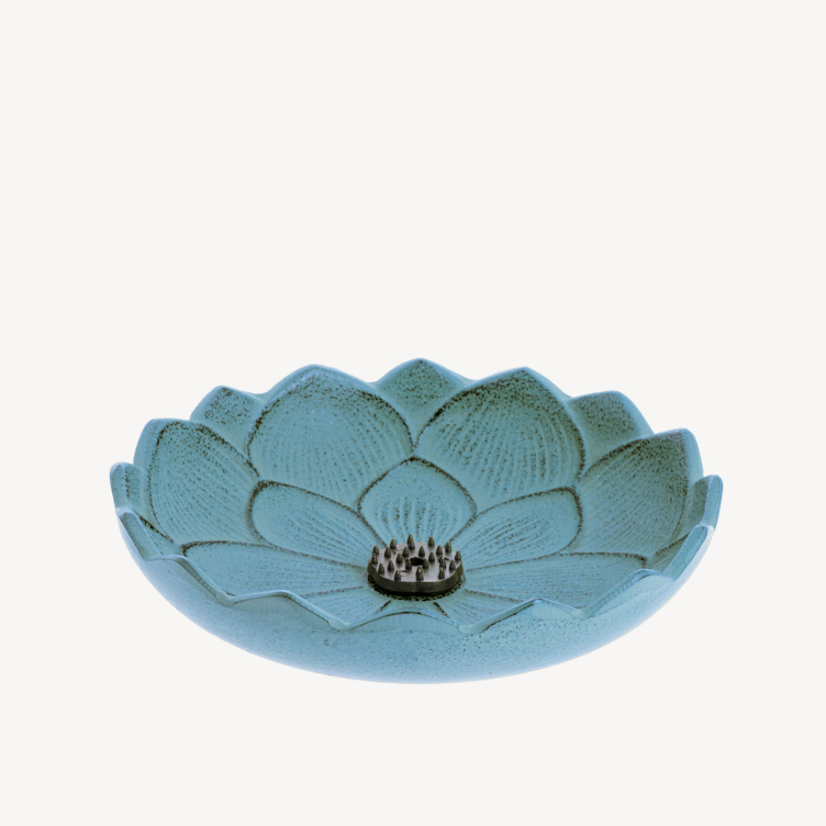 Iwachu Incense Burner - Light Blue Lotus Flower - 1