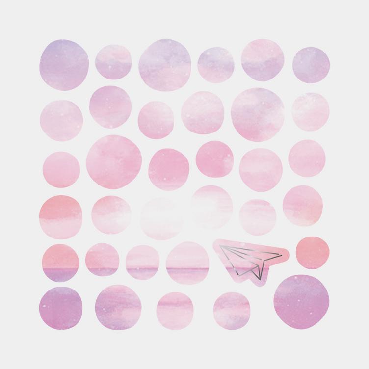 Dot Sticker Sky - pink - 0