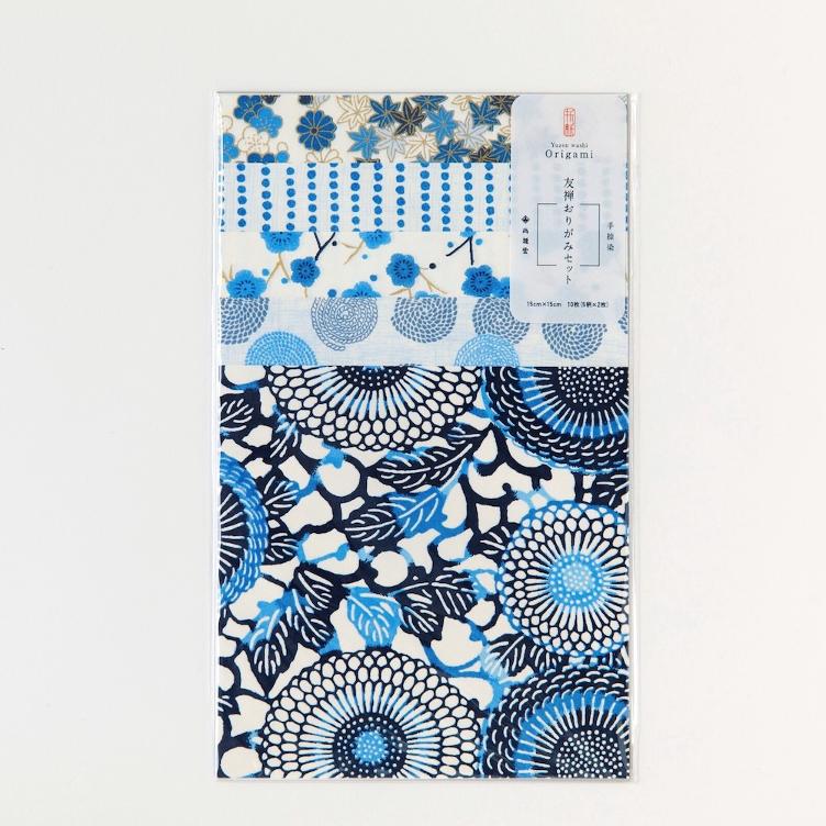 Origami Yuzen Washi blue (15 x 15cm)