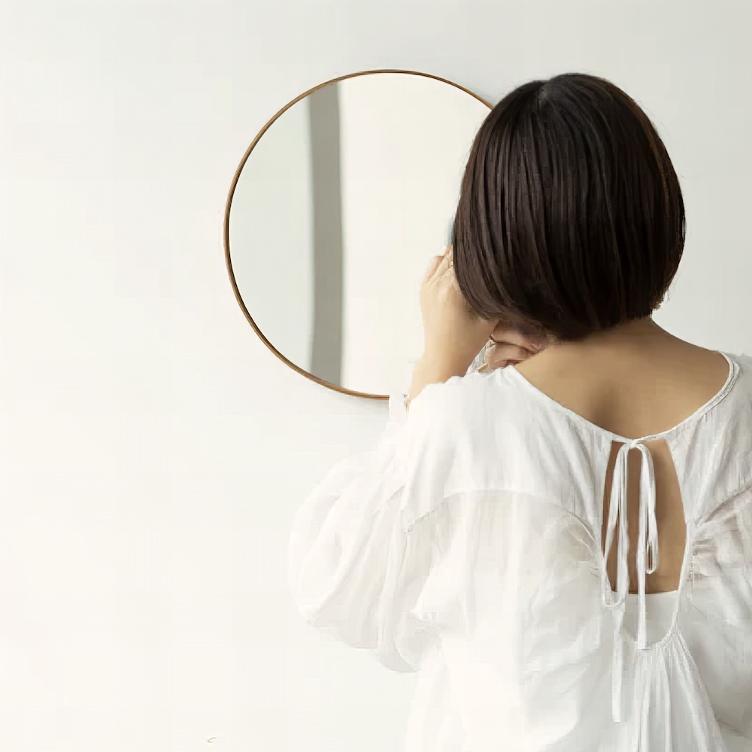 Spiegel – Kirschholz (rund) - 0