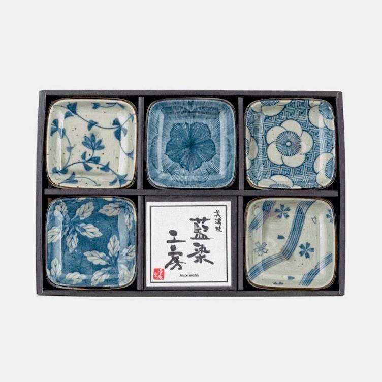 Mini plate indigo - Gift set