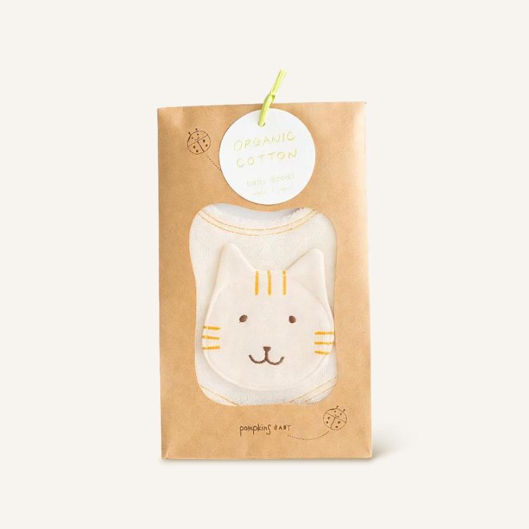 Baby Bib - Cat (white) - 1