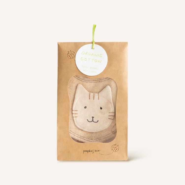 Baby Bib – Cat (brown) - 1
