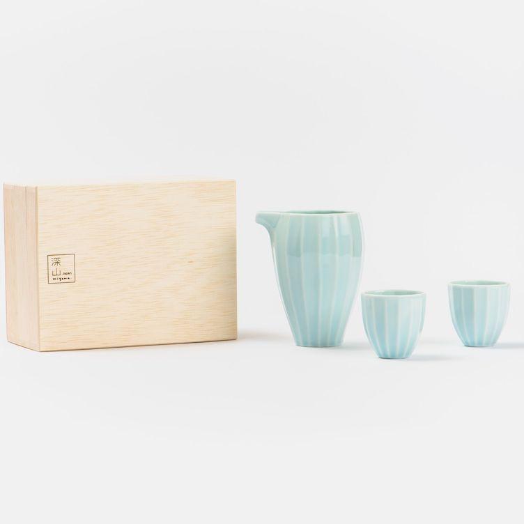 Sake set MIYAMA light blue - 1