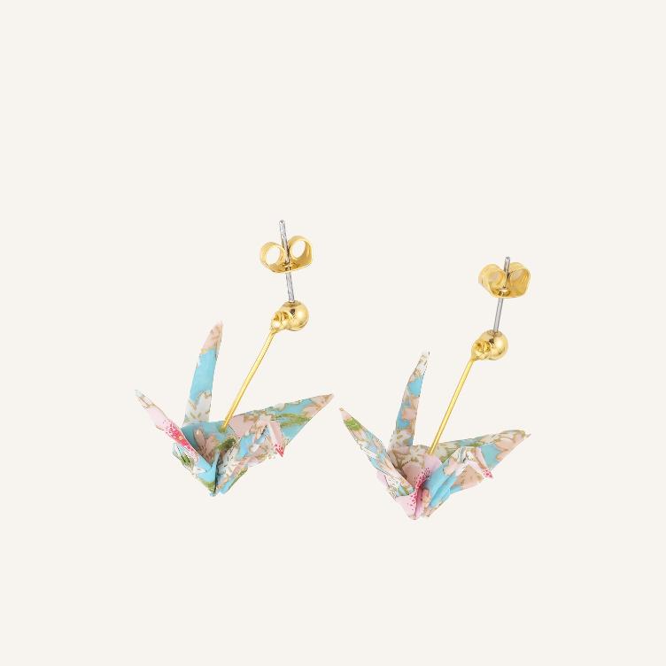 Crane Earrings - Fuji Sakura - 0