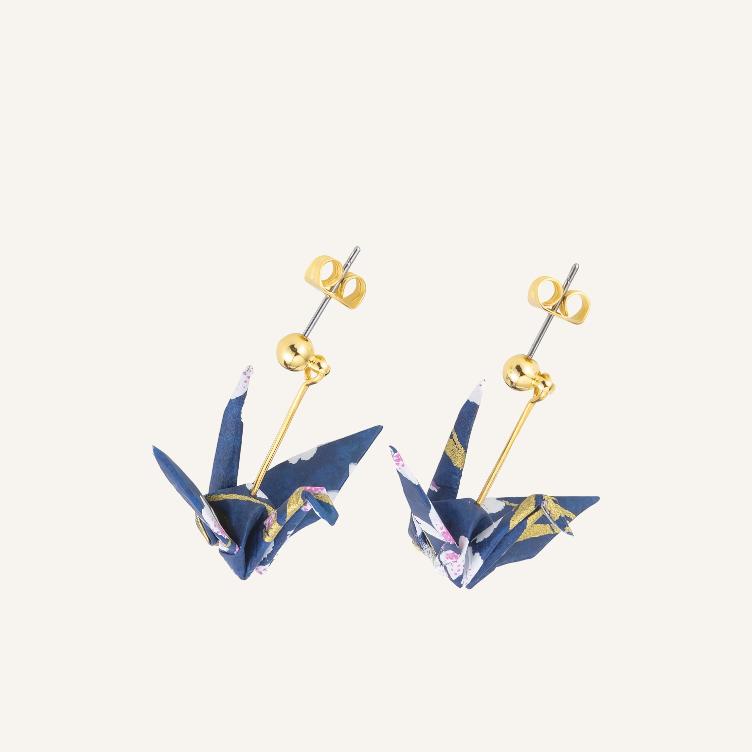 Crane Earrings - Autumn Leaves - 0