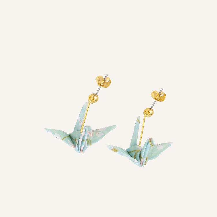 Crane Earrings - Kyoto Sakura - 0