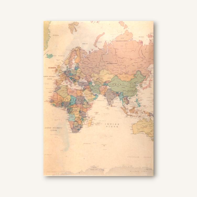 Klarsichtmappe (A4) – Weltkarte - 0