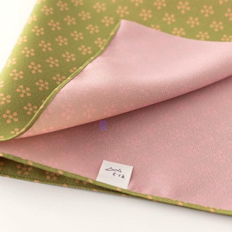 Furoshiki Rikyubai – green / pink