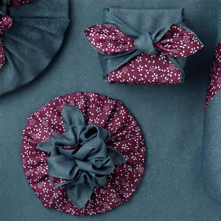 Furoshiki Amunzen – green / bordeaux