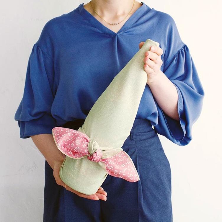 Furoshiki Amunzen – light green / pink - 0