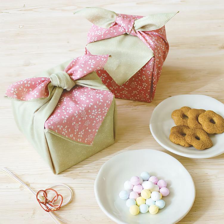 Furoshiki Amunzen – light green / pink - 0