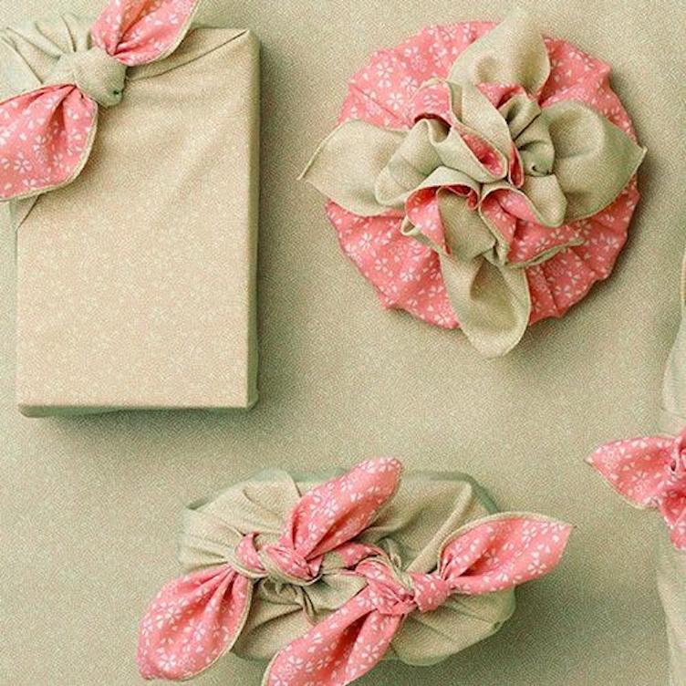 Furoshiki Amunzen – light green / pink - 3