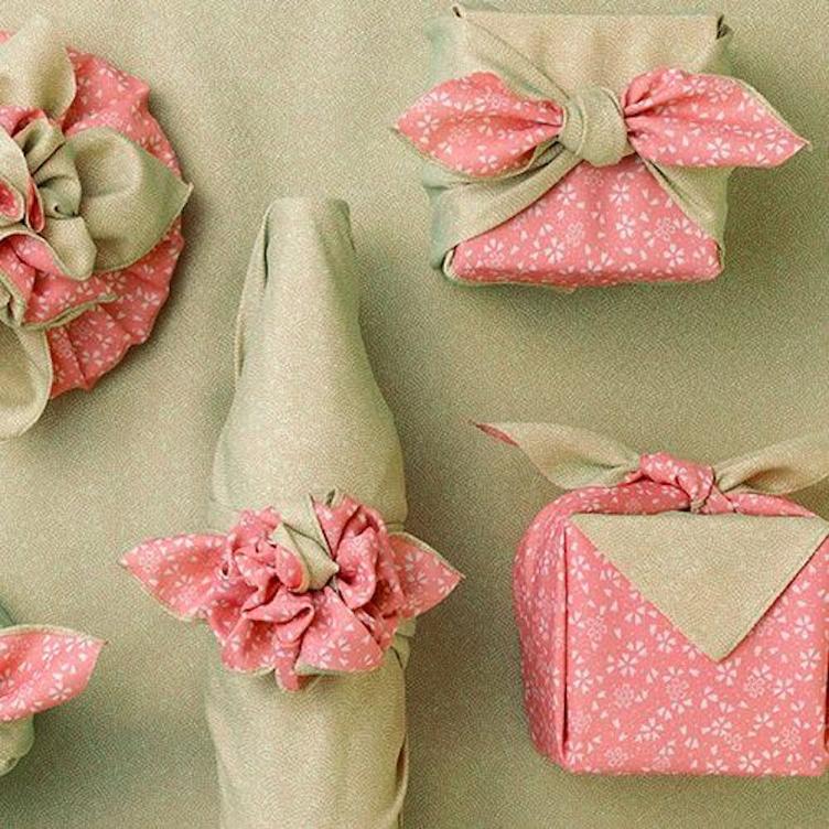 Furoshiki Amunzen – light green / pink