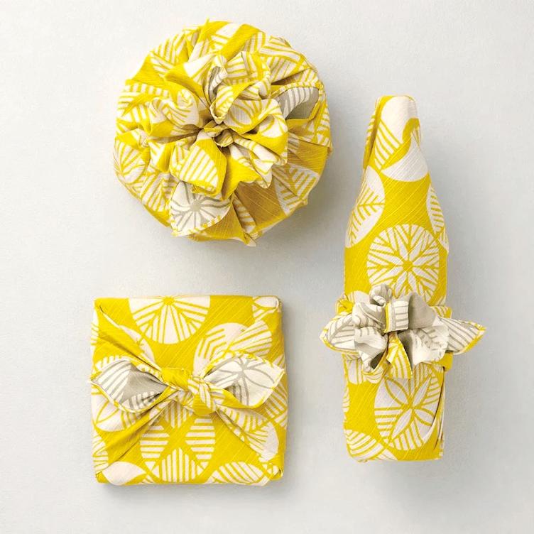 Furoshiki – Pine (gelb/grau) - 0