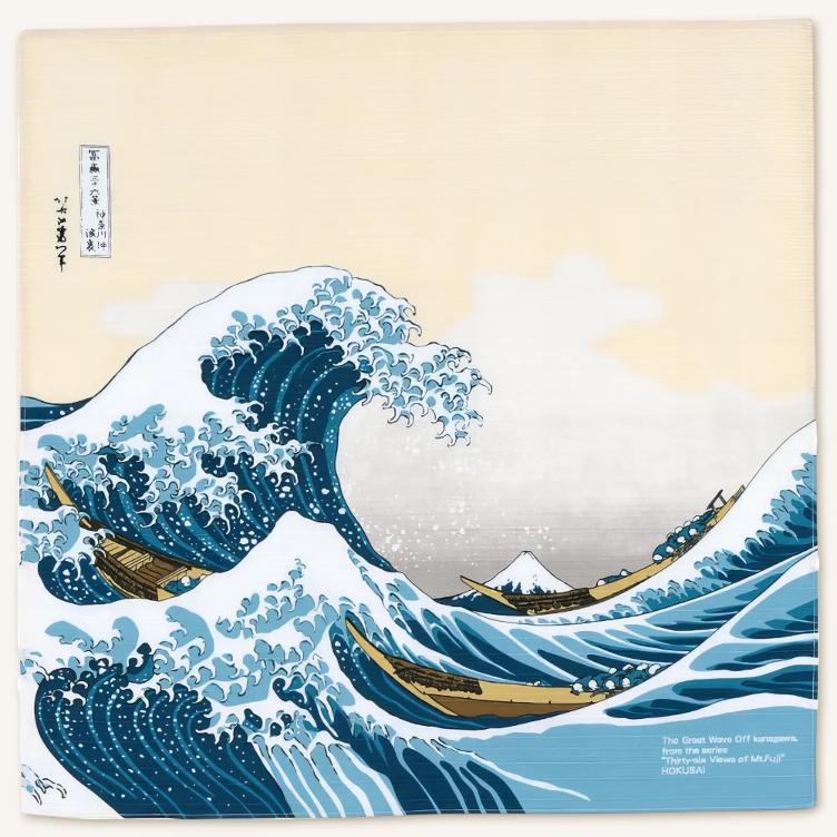 Furoshiki 48 cm – The Great Wave - 0
