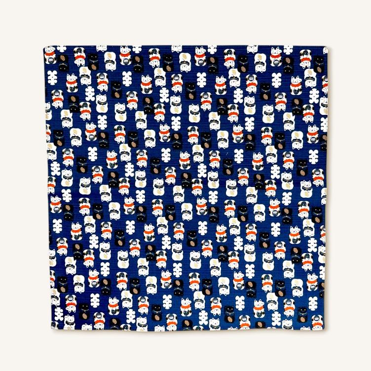 Furoshiki 50 cm – Manekineko blue