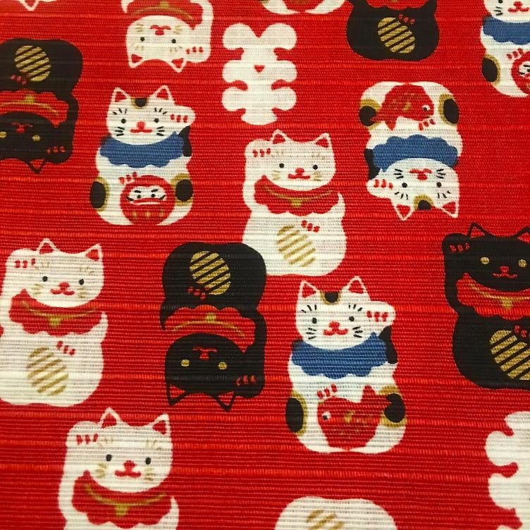 Furoshiki – Manekineko red (50 cm) - 0