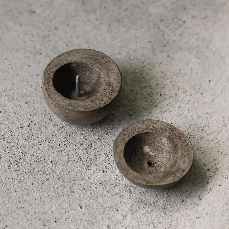 Candle & Incense Holder – Gray - 0