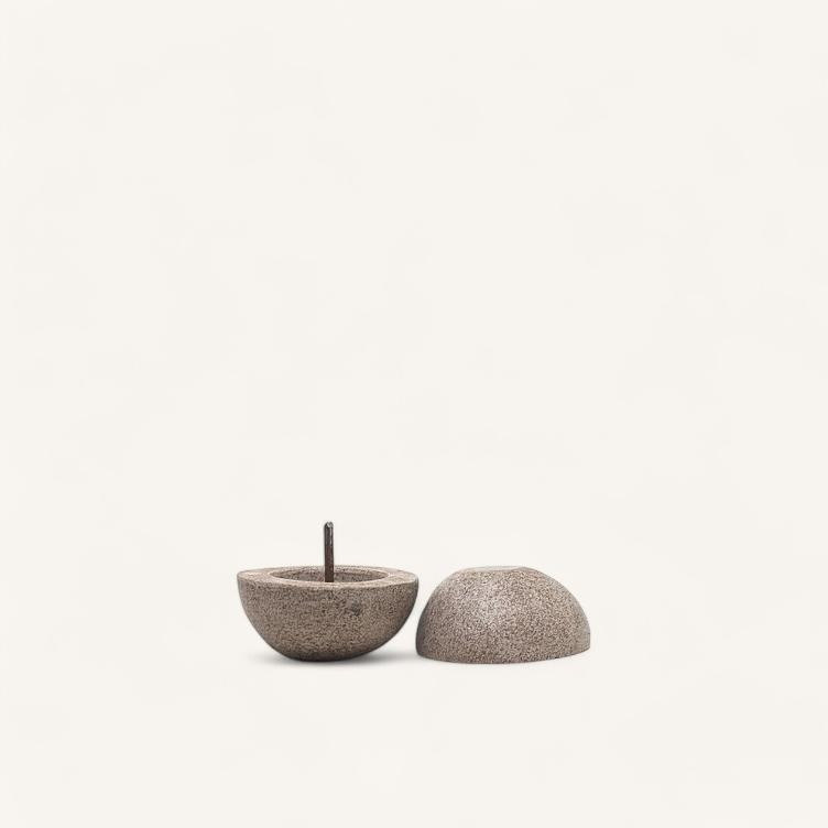Candle & Incense Holder - Gray - 0