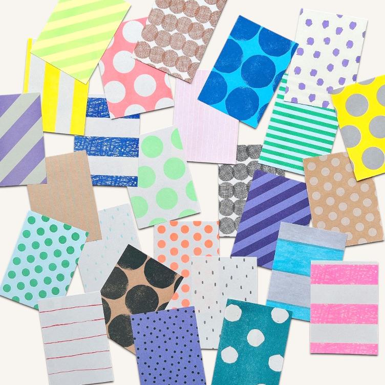 IROIRO Papier-Set – Punkte & Streifen - 0