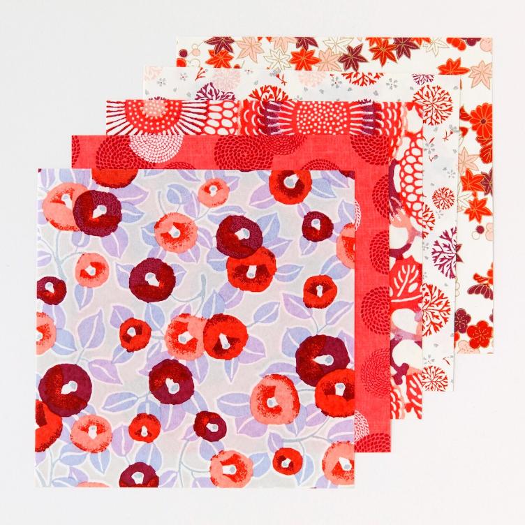 Origami Yuzen Washi red (15 x 15cm) - 0